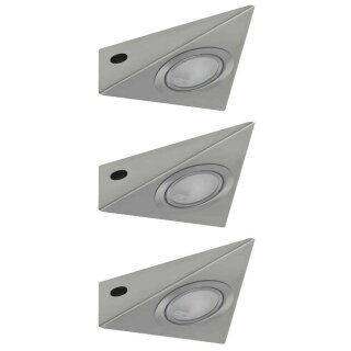 3 x OBI Unterbauleuchten Kitchen Nickel matt 3 x 20W G4 260lm warmweiß 2700K mit Schalter