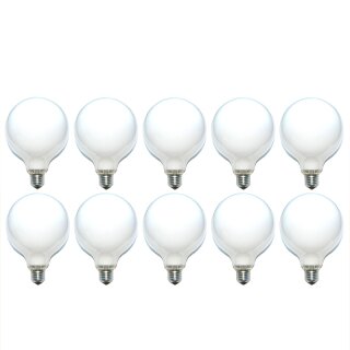 10 x Globe Glühbirne 25W E27 OPAL G120 125mm Globelampe 25 Watt Glühlampe Glühbirnen Glühlampen