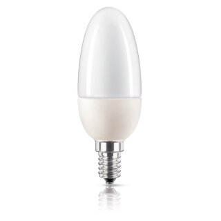 Philips Energiesparlampe Leuchtmittel Kerze 5W = 22W E14 matt 193lm warmweiß 2700K