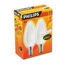 2 x Philips Glühbirnen Softone Kerzen 60W E14 opal...