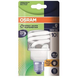 Osram Energiesparlampe Dulux Superstar Micro Twist 24W = 115W E27 1650lm warmweiß 2500K