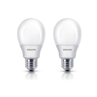 2 x Philips ESL Energiesparlampe Birnenform Softone 8W = 38W E27 matt 400lm warmweiß 2700K