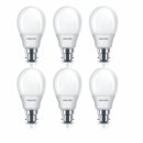 6 x Philips ESL Energiesparlampe Birnenform Softone 8W = 38W 400lm B22 matt warmweiß 2700K