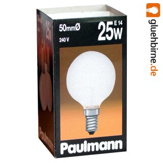 Paulmann Glühbirne Globe G50 25W E14 Eiskristall klar Glühlampe 135.20