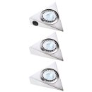 3 x OBI Halogen Unterbauleuchte Nickel matt 3 x 20W = 25W G4 Halogen Leuchtmittel 260lm 2700K warmweiß  inkl. Zuleitung & Verbindungskabel mit Schalter