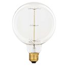 Rustika Globe Glühbirne 60W G120 E27 Vielfachwendel Glühlampe klar 125mm Mega Edison
