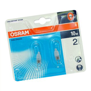 2 x Osram G4 Halogen Stiftsockellampe 10W 12V MATT Halogenlampe Halostar 64415F