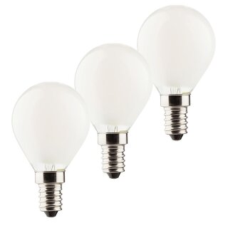 3 x Müller-Licht LED Filament Tropfen P45 4,2W = 40W E14 matt 470lm warmweiß 2700K