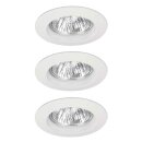 3 x Paulmann Einbaustrahler Set IP44 Weiß 3 x 35W GU4 12V Halogen