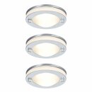 3 x Paulmann Premium Einbauringe Chrom-Satin IP65 Feuchtraum max. 35W ohne Leuchtmittel