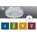 3 x Paulmann Premium Einbauringe Chrom-Satin IP65 Feuchtraum max. 35W ohne Leuchtmittel