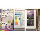 Lightway LED Leuchtmittel Birnenform A60 9W = 60W E27 matt 806lm RGB+ warmweiß 2700K dimmbar Fernbedienung