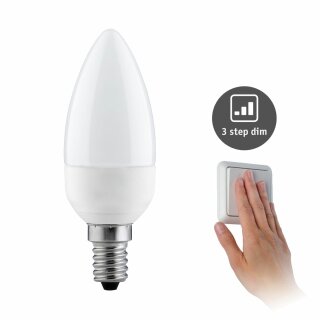 LED Leuchtmitel Kerze 5,5W = 40W E14 Matt 470lm warmweiß 2700K Click dim per Lichtschalter DIMMBAR