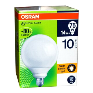 Osram Duluxstar Globe 14W E27 Warmweiß 825 G120 Energiesparlampe Sparlampe