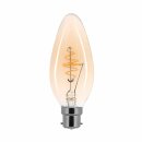 LED Spiral Filament Leuchtmittel Kerze 2,5W B22 Gold extra warmweiß 2000K