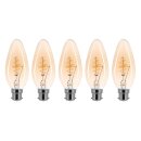 LED Spiral Filament Leuchtmittel Kerze 2,5W B22 Gold extra warmweiß 2000K