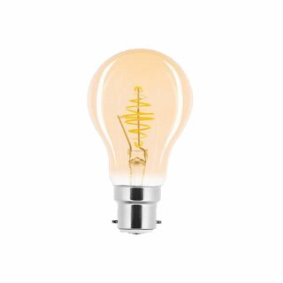 LED Spiral Filament Leuchtmittel Birnenform 2,5W B22 Gold A60 extra warmweiß 2000K