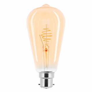 LED Spiral Filament Leuchtmittel Edison Form ST64 2,5W B22 Gold extra warmweiß 2000K