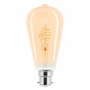 LED Spiral Filament Leuchtmittel Edison Form ST64 2,5W B22 Gold extra warmweiß 2000K