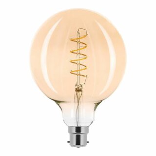 LED Spiral Filament Leuchtmittel Globe G125 2,5W B22 Gold extra warmweiß 2000K