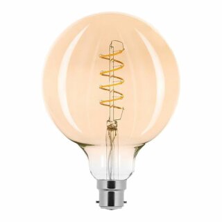 LED Spiral Filament Leuchtmittel Globe G125 2,5W B22 Gold extra warmweiß 2000K