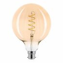 LED Spiral Filament Leuchtmittel Globe G125 2,5W B22 Gold...