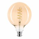 LED Spiral Filament Leuchtmittel Globe G125 2,5W B22 Gold extra warmweiß 2000K