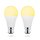 2 x XQ-lite LED Smart Home Leuchtmittel Birnenform 7W B22 PRO Serie 868 MHz CCT warm - kalt Google & Alexa dimmbar
