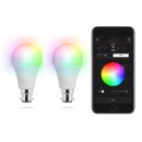 2 x XQ-lite LED Smart Home Leuchtmittel Birnenform 7W B22 PRO Serie 868 MHz RGB bunt Google & Alexa dimmbar