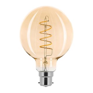 LED Spiral Filament Leuchtmittel Globe G95 2,5W B22 Gold extra warmweiß 2000K