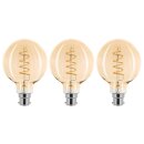LED Spiral Filament Leuchtmittel Globe G95 2,5W B22 Gold extra warmweiß 2000K