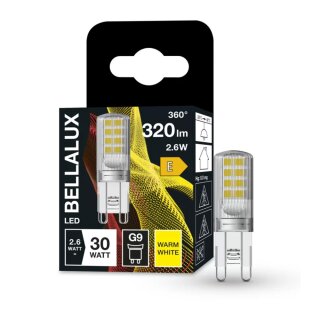 Bellalux LED Leuchtmittel Stiftsockellampe 2,6W = 30W G9 320lm warmweiß 2700K