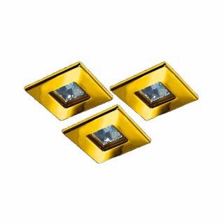 3 x TIP Einbaustrahler Set Quadro Gold 3 x 20W GU5,3 12V Halogen Leuchtmittel 833.45