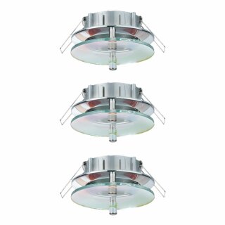 3 x Paulmann Einbaustrahler 2Easy Premium Dichroic/Schwarz/Glas max. 35W GU5,3/GU10 Halogen
