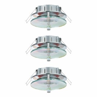 3 x Paulmann Einbaustrahler 2Easy Premium Dichroic/Schwarz/Glas max. 35W GU5,3/GU10 Halogen