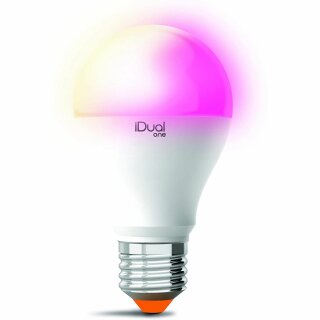 iDual one Led Leuchtmittel Tropfenform 9,5W = 60W E27 matt 806lm RGB Moodlight Dimmbar per Fernbedienung