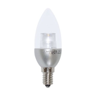 Müller-Licht LED Leuchtmittel Kerze 4,5W = 31W E14 klar silber warmweiß 2700K