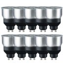 10 x mlight Energiesparlampe Reflektor 7W = 35W GU10 230V 827 warmweiß 2700K short neck