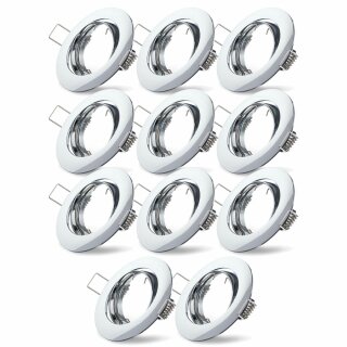 10 x mlight Einbauleuchte Einbaustrahler rund schwenkbar Chrom max. 50W MR16