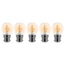 5 x LED Spiral Filament Leuchtmittel Tropfen 2,5W B22 Gold P45 Kugel extra warmweiß 2000K