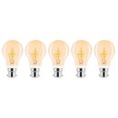 5 x LED Spiral Filament Leuchtmittel Birnenform 2,5W B22 Gold A60 extra warmweiß 2000K