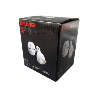 Briloner LED Wand- & Deckenleuchte Spot Chrom/Weiß 5W GU10 400lm warmweiß 3000K schwenkbar mit Schalter