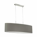 Eglo Pendelleuchte Hängeleuchte Pasteri oval Stoff Anthrazit/Braun 100cm 2-flammig modern max. 2 x 60W E27 ohne Leuchtmittel