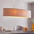 Eglo Pendelleuchte Hängeleuchte Pasteri oval Stoff Anthrazit/Braun 100cm 2-flammig modern max. 2 x 60W E27 ohne Leuchtmittel