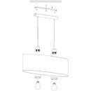 Eglo Pendelleuchte Hängeleuchte Pasteri oval Stoff Anthrazit/Braun 100cm 2-flammig modern max. 2 x 60W E27 ohne Leuchtmittel