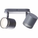 Brilliant LED Wand- & Deckenleuchte Spot Cavi IP20 Sand/Grau 2 x 5W 824lm warmweiß 3000K 3-Stufen dimmbar