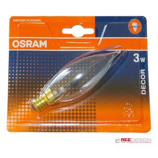 Osram Glühbirne Windstoß Flackerkerze 3W E14 Glühlampe Decor Flicker extra warmweiß