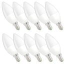 10 x LED Leuchtmittel Kerze 6W = 45W E14 matt warmweiß 3000K 160°