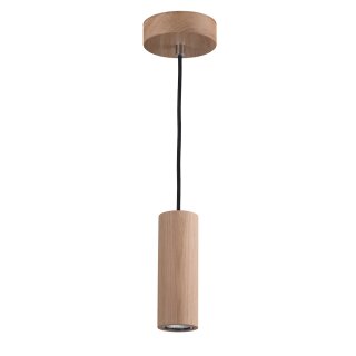 LED Pendelleuchte Pipe rund Ø10cm Holz Eiche geölt 1-flammig 1 x 5W GU10 warmweiß