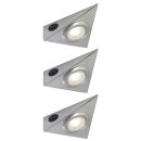 3 x Paulmann LED Möbelaufbauleuchte Edelstahl 3 x 5W 280lm warmweiß 3000K mit Schalter